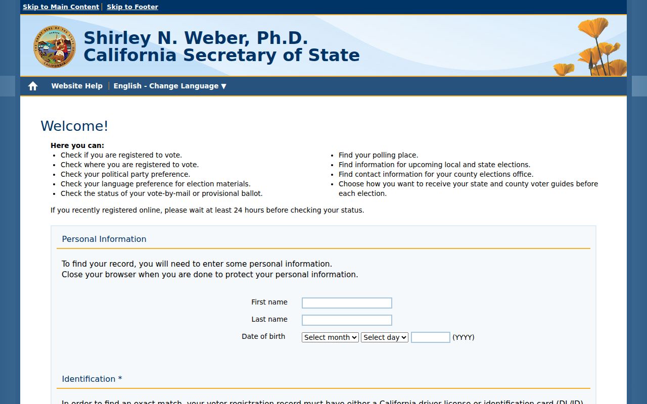Burlingame residents directory California voter status lookup