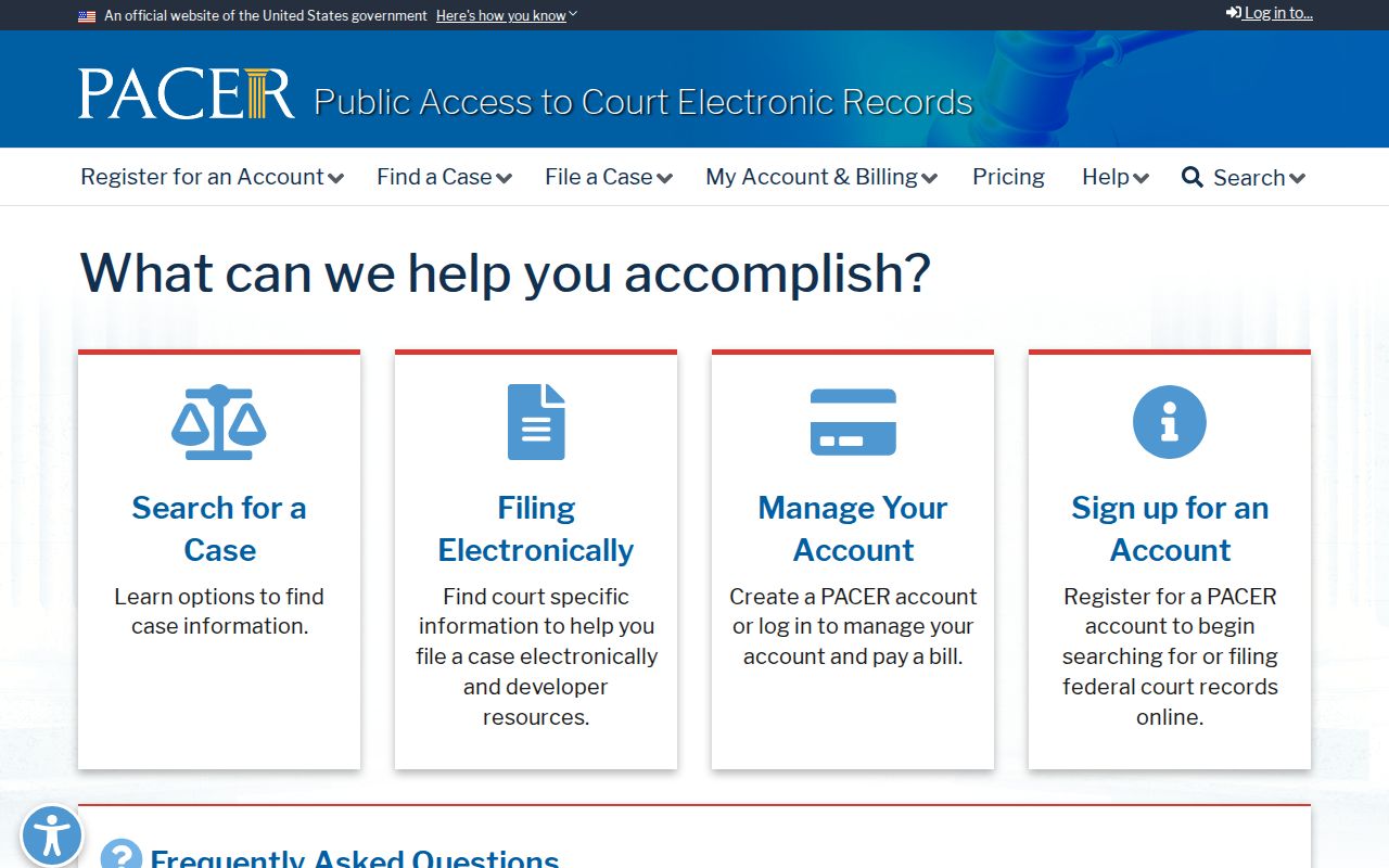 Burlingame resident lookup PACER federal case search
