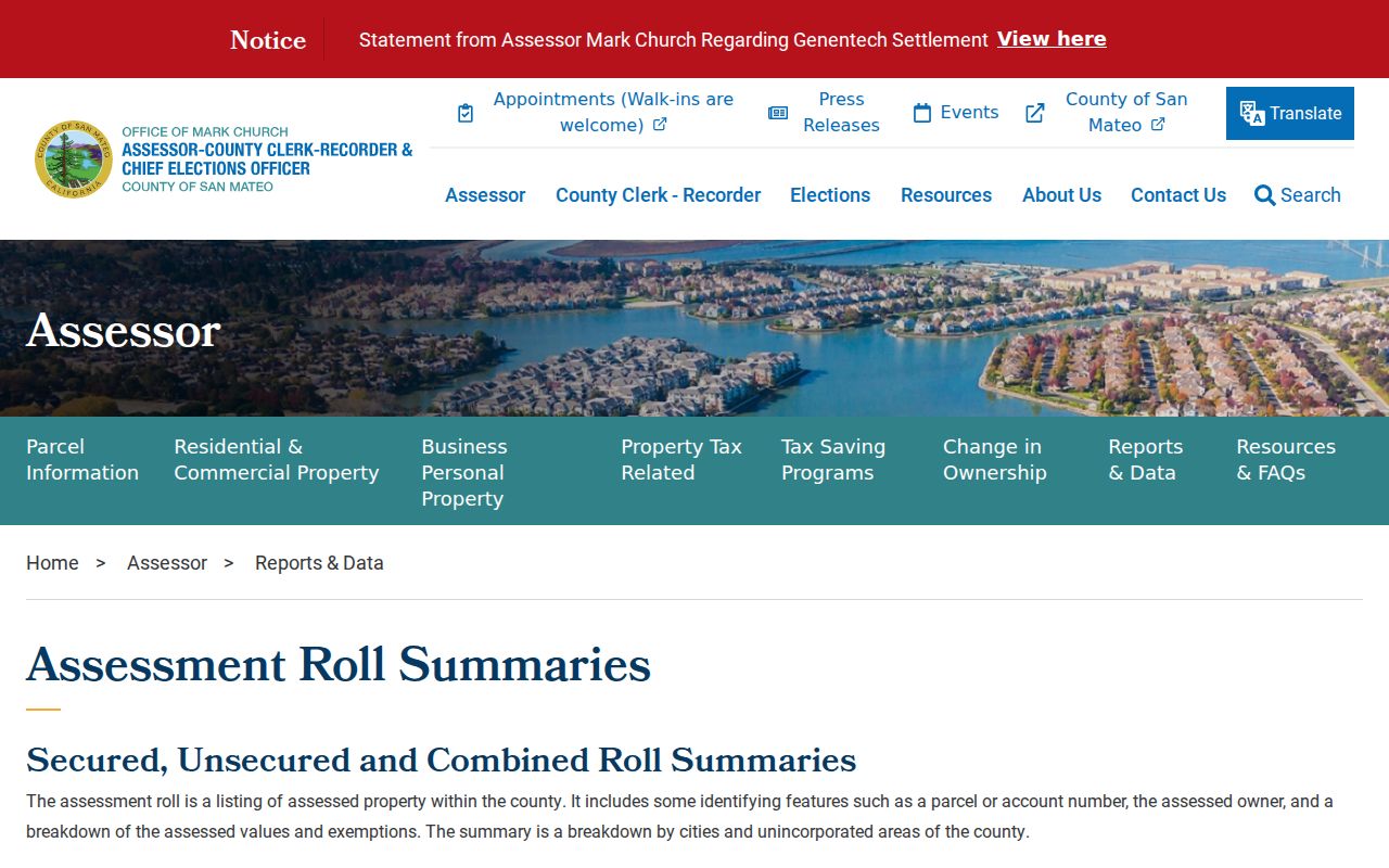 Burlingame street directory assessment roll summaries for address-linked property records